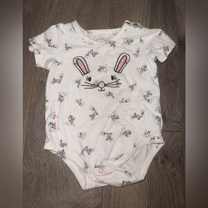 Jessica Simpson White Floral Bunny Kids Bodysuit